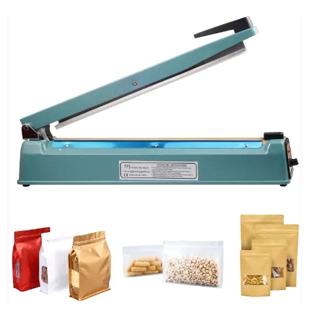 Máquina selladora manual de película para alimentos, máquina envasadora doméstica pequeña, 8 niveles ajustables y protección contra cortes de energía, ancho de sellado opcional de 2/5/8 mm