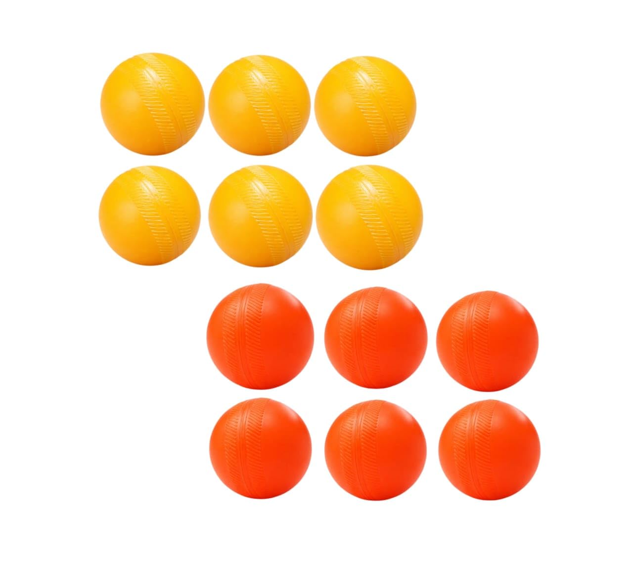 Flyer 60 Gram Yellow/Orange Plastic Cricket Training, Practice, Match & Drill Ball, Balls for Cricket for Indoor and Outdoor Game Pack of 12-image-22