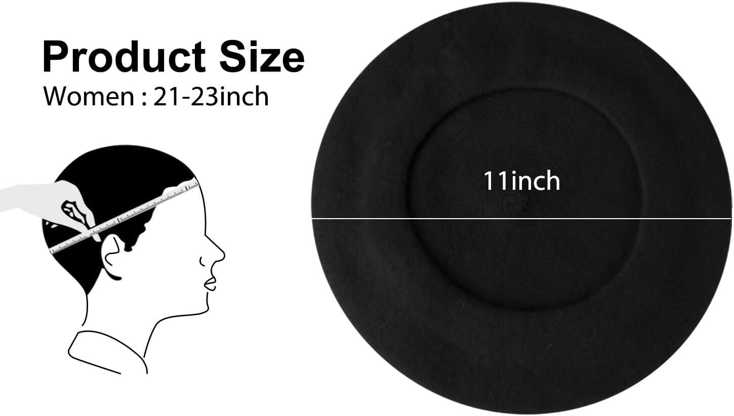 Women's French Beret Hat Solid Color Plain Wool Classic Traditional Artist Cap - Image 4