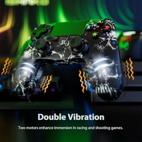 CHENGDAO Wireless Controller für PS4, Game Controller für PS4/Pro/Slim/PC, Gamepad mit Dual Vibration, 6-Achsen Gyro sensor, Schwarz – Bild 3