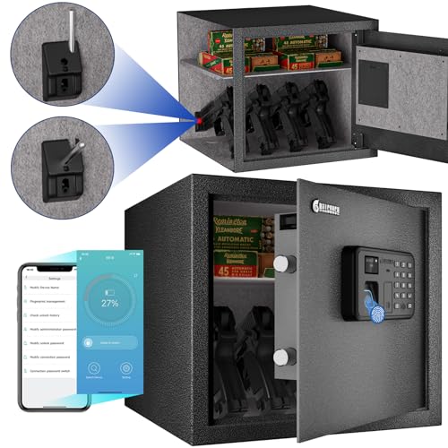 BILLCONCH Smart Gun Safe For 4 Pistol Holders
