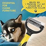 Bonve Pet Hundebürste, Unterfellbürste Entfilzungsstriegel für Hunde & Katzen mit Mittel- bis Langhaar - Unterwollbürste gegen Verfilzungen & Unterwolle (Gelb)