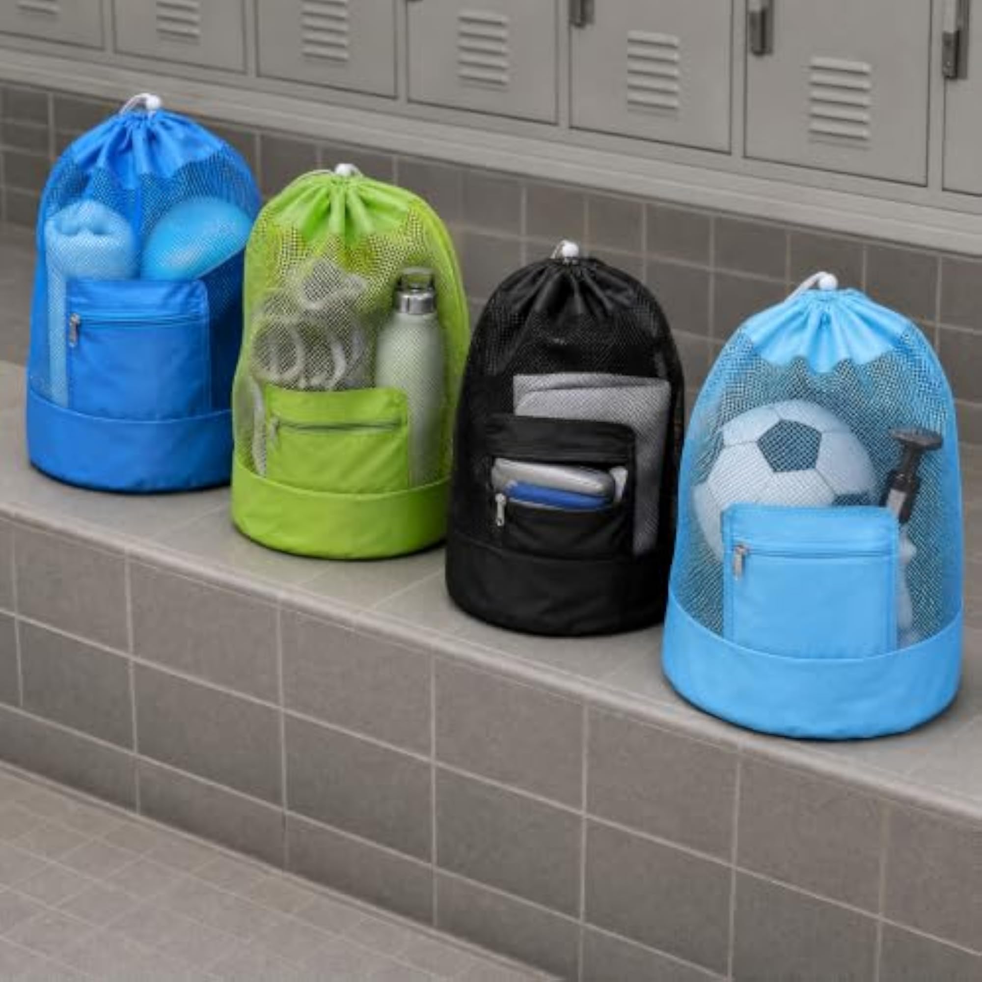 Mesh Drawstring Backpack for Travel and Storage