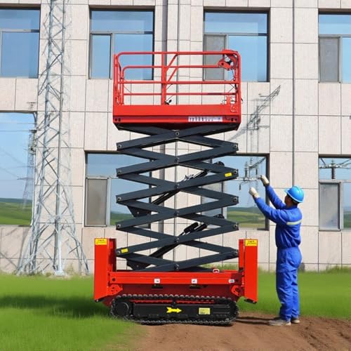 Industrial Hydraulic Scissor Lifting Platform, Heavy-Duty Steel Construction with Extended Work Platform, 25% Climbing Grade, Mobile Aerial Lift for Warehouse, Indoor/Outdoor Maintenance