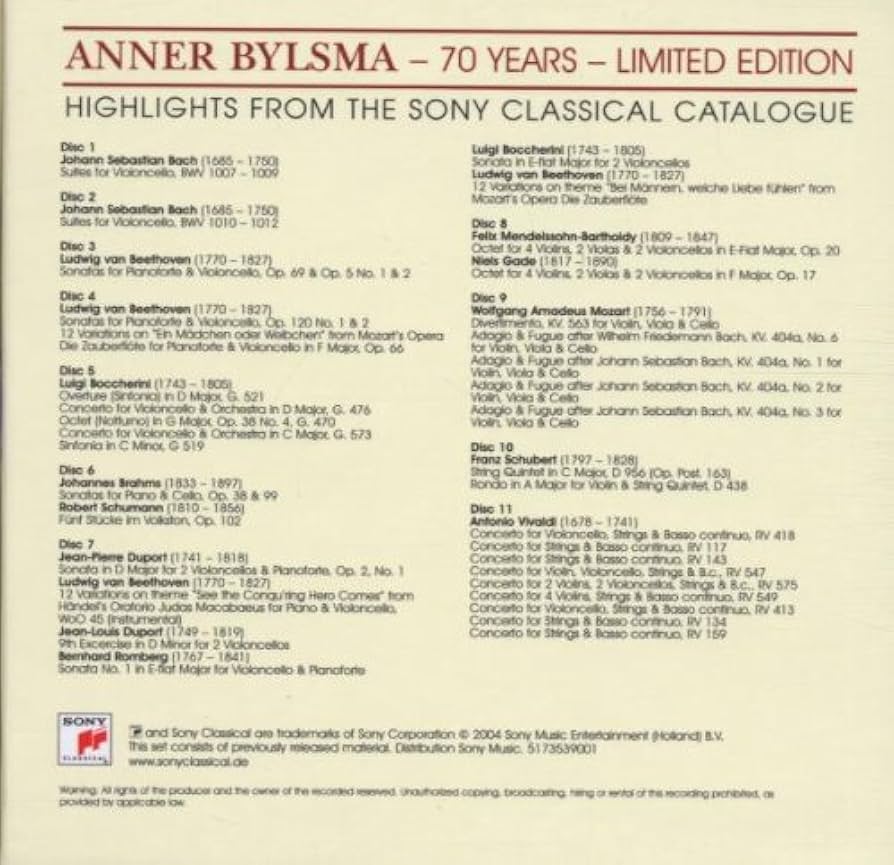 アナー・ビルスマ　ANNER BYLSMA　コレクション　全４巻 Amazon.co.jp: Anner Bylsma plays Cello Suites and Sonatas
