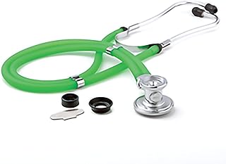 SurgiMac Sprague Stethoscope Green 2-Tube 22 Inch Tube Double Sided Chestpiece - Professional Medical Equipment for Clear Auscultation | 1 Count