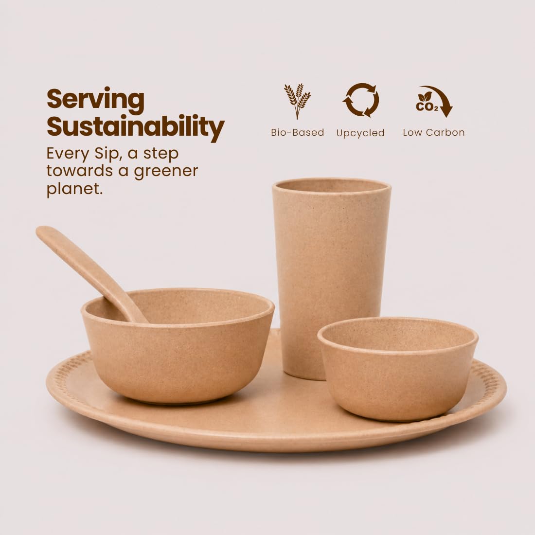 Bamboo Dinner Set - Eco-Friendly & Microwave Safe -7 Bamboo Dinner Set - Eco-Friendly & Microwave Safe -7