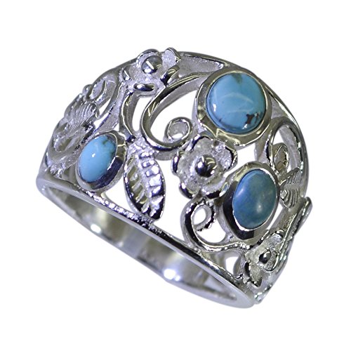Anneaux de fiançailles en turquoise ronde le cadeau romantique disponible en taille