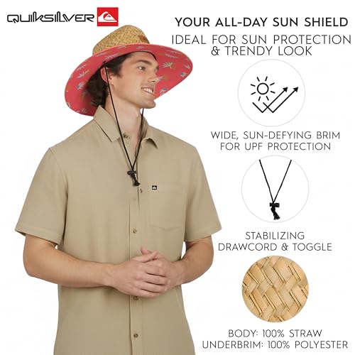 Image of Quiksilver Men's Wide Brim Outdoor Lifeguard Straw Sun Hat