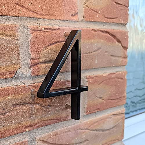 Modern House Numbers For Outside,5 Inch Black Floating Mount House Address Mailbox Number With Nail Kit And Instructions, (Number 4) #TOP2