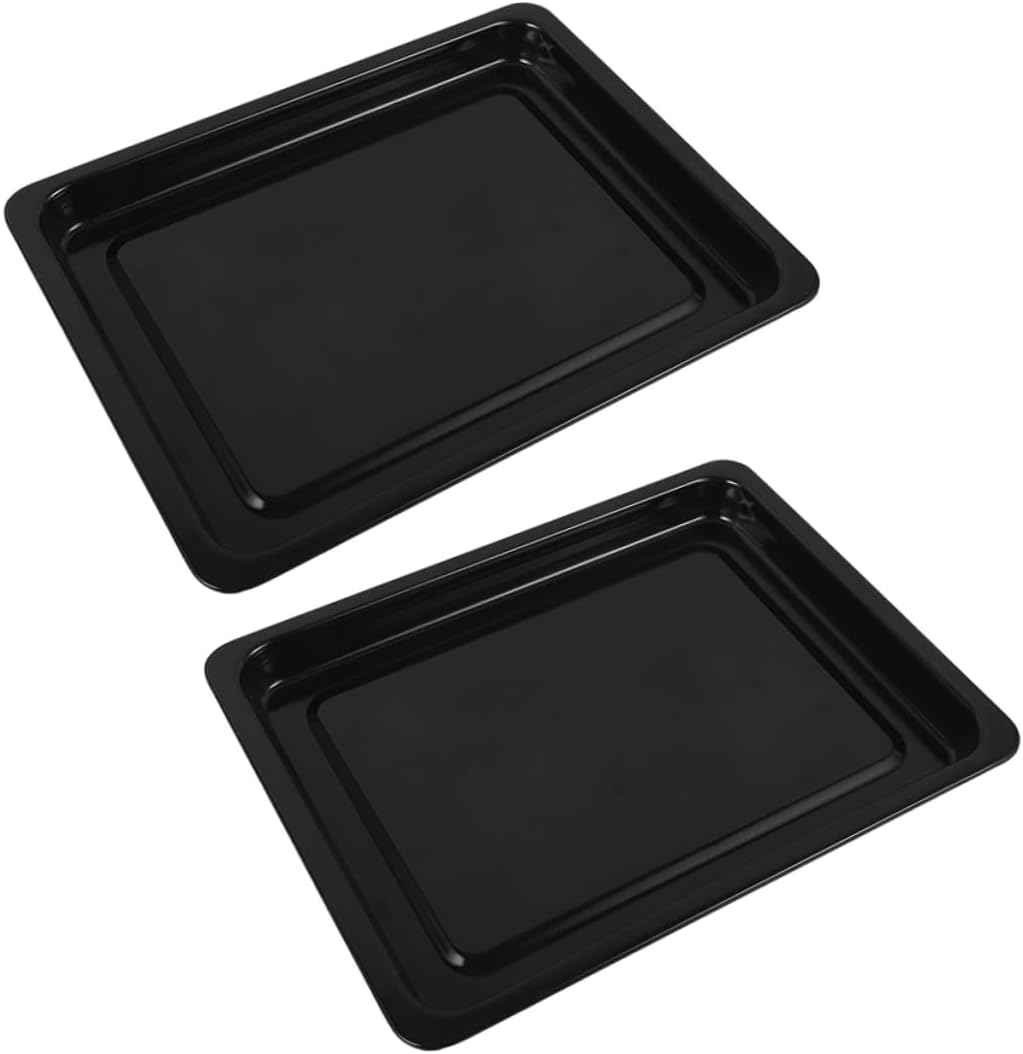 BESTYASH 2pcs Heavy Duty Enamel Baking Oven Tray for Commercial Use Easy Clean Sturdy Heat Resistant Roasting Pans