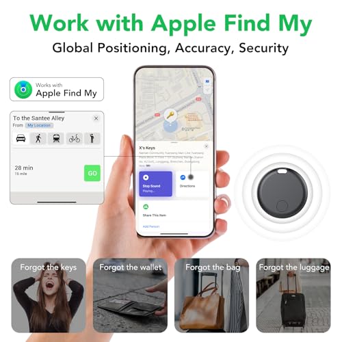 Air Tracker Tags 4er Pack Schlüsselfinder, Air Tracker Tag Kompatibel mit Apple Wo ist? APP (Nur iOS), Koffer Tracker für Taschen/Gepäck/Key, Batterielebensdauer EIN Jahr, IP67 wasserdicht (4er Pack)