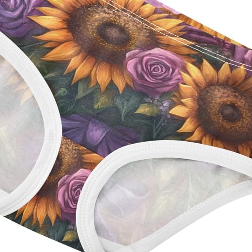 Colorful Toddler Girls Underwear 2t Cotton Little Girl Panties Bouquet Sunflowers Brown Undies Kids Briefs4