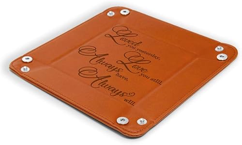 Miniatura 3 de KATE POSH - Loved You Yesterday, Love You Still, Always Have, Always Will, Bandeja de valet de cuero grabada, nuestro tercer aniversario de boda, 3