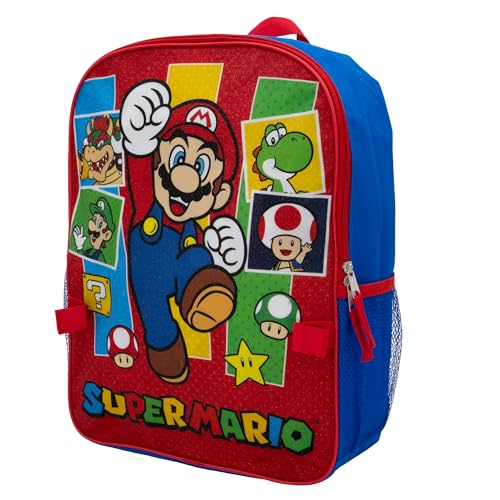 AI ACCESSORY INNOVATIONS Conjunto de mochila Super Mario Brothers de 2 peças, para meninos e meninas