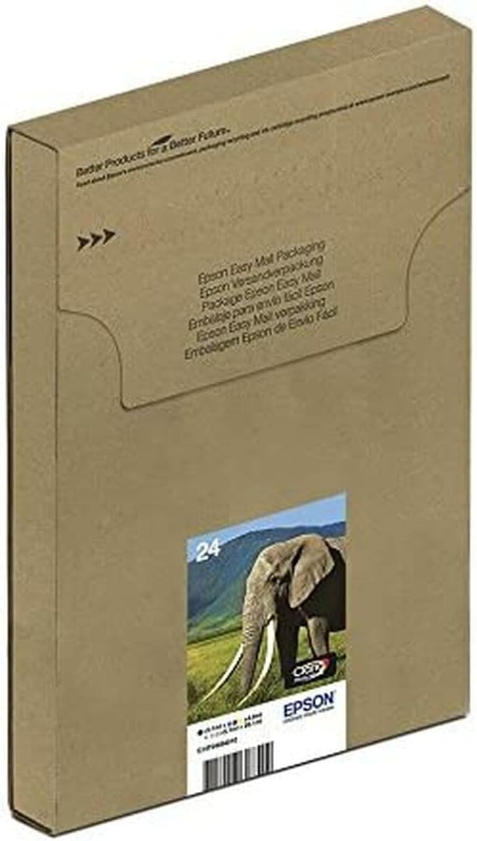 24 Elephant Genuine Multipack, Eco-Friendly Packaging, 6-colours Claria Photo HD Ink Cartridges