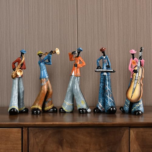 Figura de músico estatua decorativa moderna de resina 11 pulgadas miniatura 5
