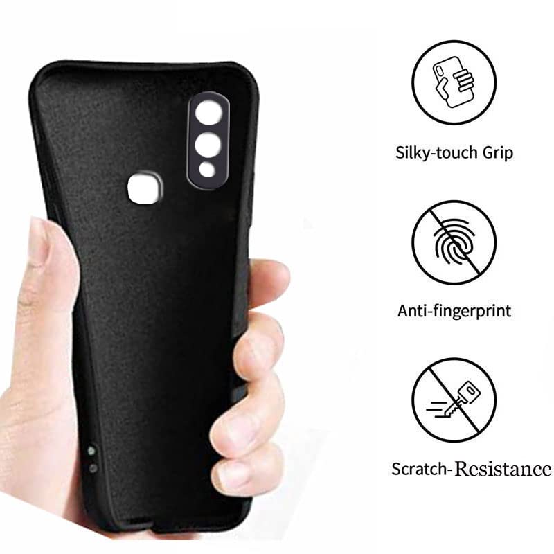 Image of A rtistque Liquid TPU Silicone Matte Shockproof Flexible with Camera Protection Soft Back Cover Case for Vivo V9, Vivo V9 Youth - Black