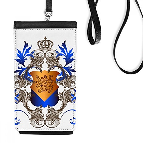 Colgantes de smartphone con escudo medieval para paseos urbanos libres de carteras