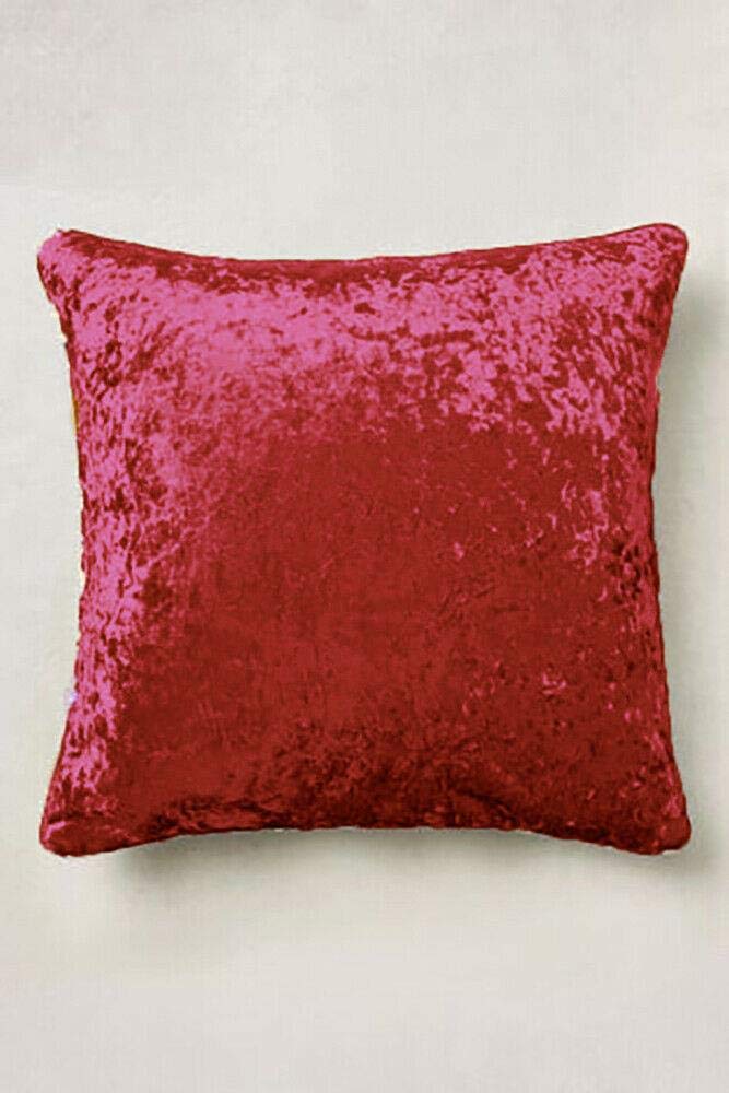 Value Comfort Home Set of 2 - Large 24" x 24" (60cm x 60cm) Luxury Super Soft CRUSHED VELVET Filled Cushions - Colour Options Red