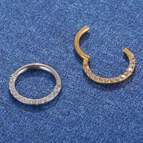 LOMISS PIERCING ARGOLA TITÂNIO PVD SEGMENTO ARTICULADO ZIRCÔNIA (PRATA, 1,0X10mm)