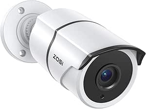 ZOSI 2MP 1080P HD-TVI CCTV Home Security Camera with Audio, Built-in Mic, IP66 Weatherproof, Night Vision, Indoor Outdoor Surveillance Camera, Only Compatible for ZOSI 3K Lite Analog DVR - White asin的图片