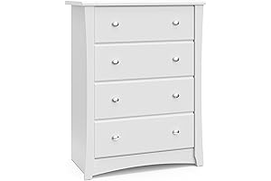 Storkcraft Crescent 4 Drawer Chest (White): Small, Sturdy, and Stylish
