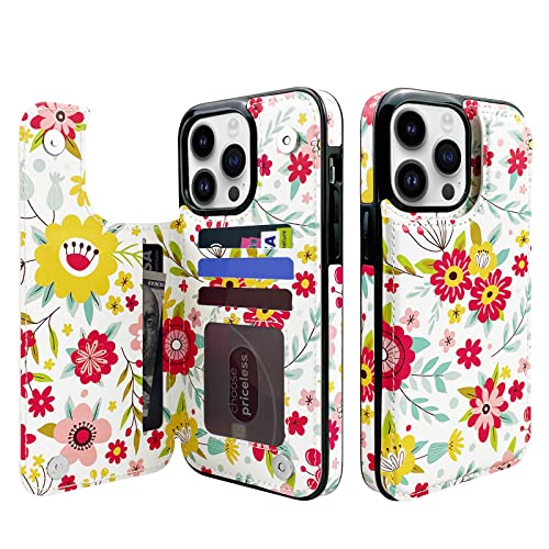 Étui iPhone 14 Pro Max cuir avec double fermoir magnétique et porte-cartes
