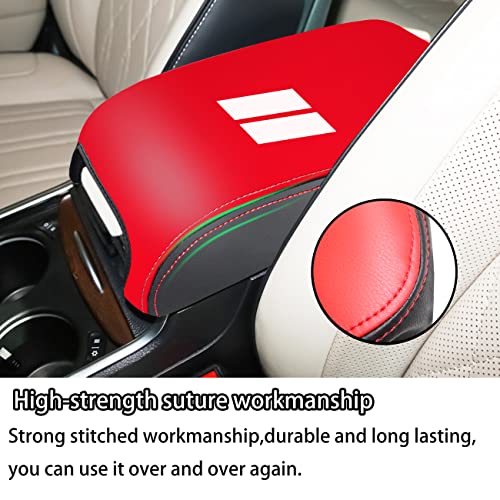 YOSRTER for Dodge Charger Accessories 2011-2018 2019 2020 2021 2022 2023 2024 Chrysler 300 2015-2022 Center Console Armrest Cover Interior Anti-Scratch Leather Armrest Decoration (Red Trim) by YOSRTER - Used condition - Image 3