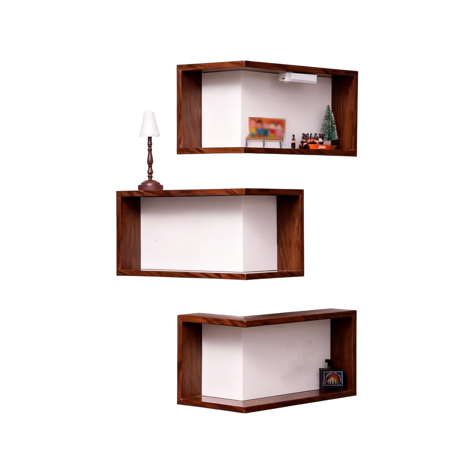 Étagère murale d'angle en bois au design minimaliste et durable