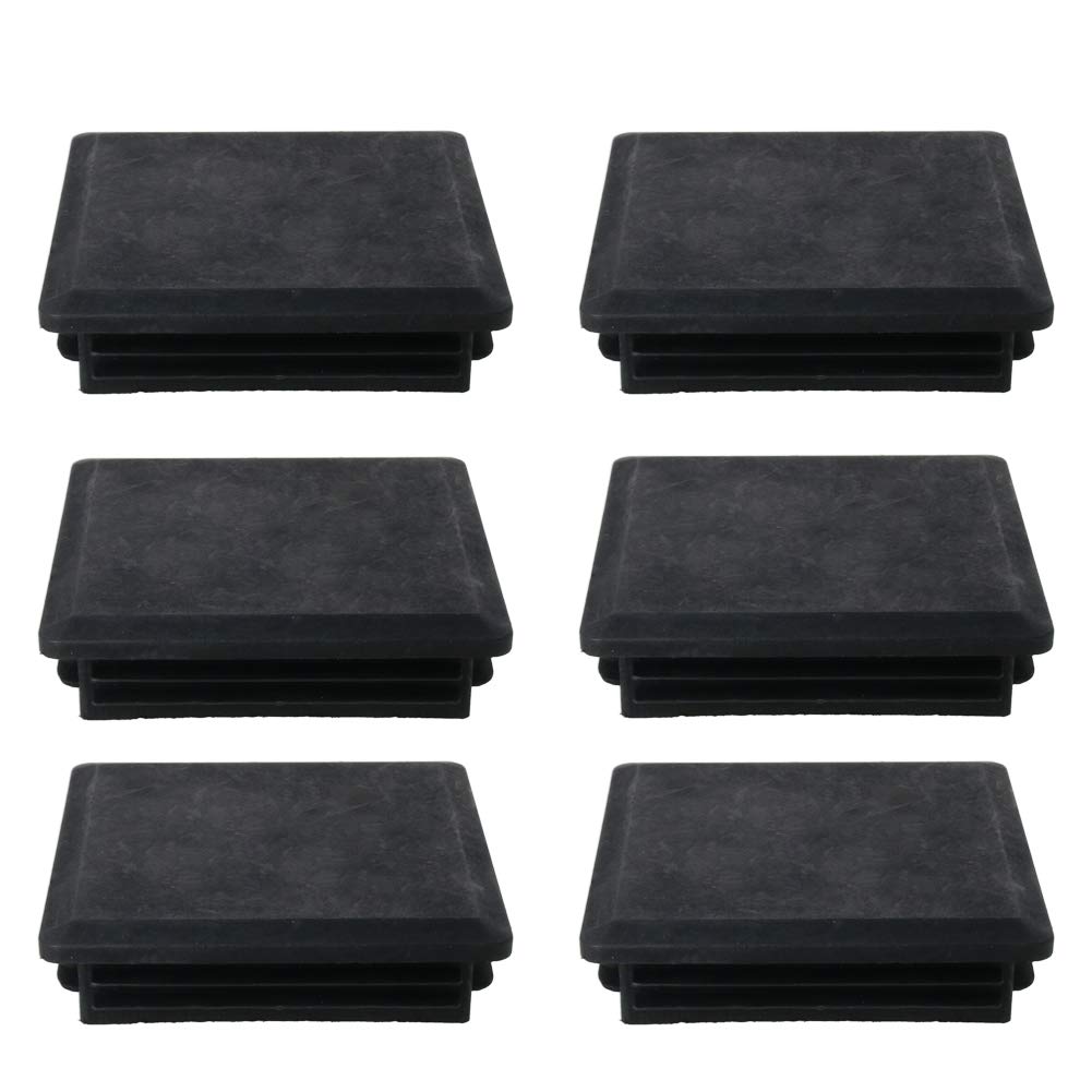 MroMax 80mmx80mm(3.15inch) Plastic Tubing Plug Square Post End Caps for Handrail Stair Newel Guardrail Tube Black 4Pcs