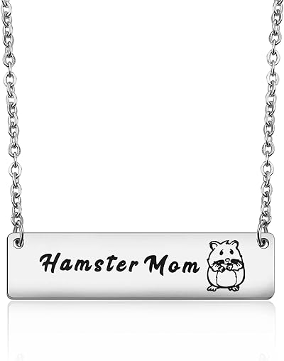 PLITI Hamster Lover Gifts Hamsters Owner Gift Funny Animal Gift For Hamsters Lovers Breeder Mom Hamster Mom Necklace (hamster mom necCA)