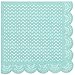 Produktbild InviteMe 20 Papier-Servietten mit Weißem Spitzen-Perlen-Muster und Wellenrand in Mint-Grün White Lace