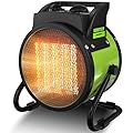 Gardtech Electric Space Heater for Indoor Use, Outdoor Heater with Overheat Protection, Fast Heat PTC Ceramic Portable Garage Heater for Workshop, Greenhouse (Green)
