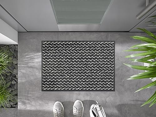 Wash+Dry Duo Pepper Doormat 40 x 60 cm, Washable for Indoor and Outdoor Use Grey, 40 x 60 cm (Rectangular) - Image 2
