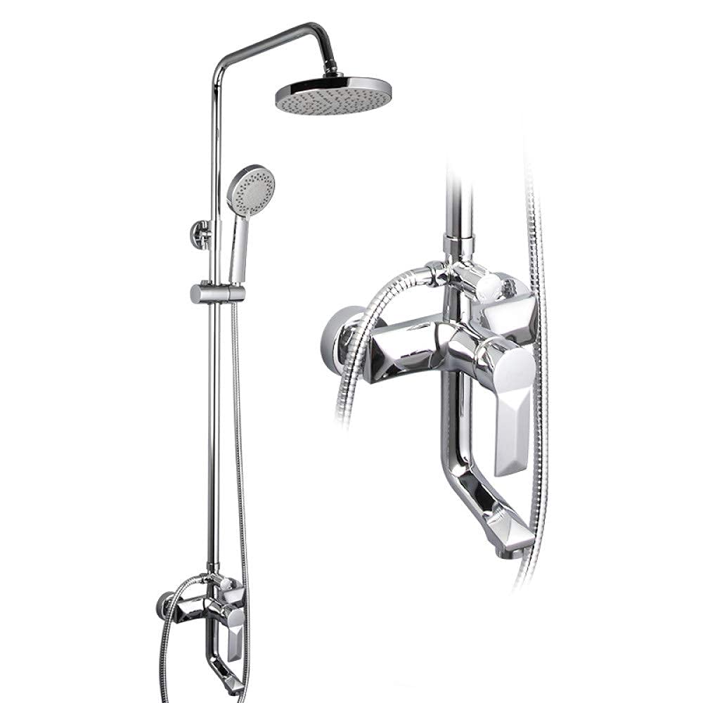Système de douche mitigeur d'eau en laiton chromé avec ciel de pluie design