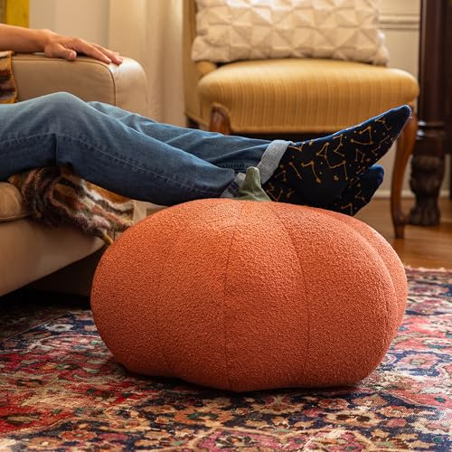 Jaxx Pumpkin Pouf - Luxurious Ottoman for Fall & Halloween