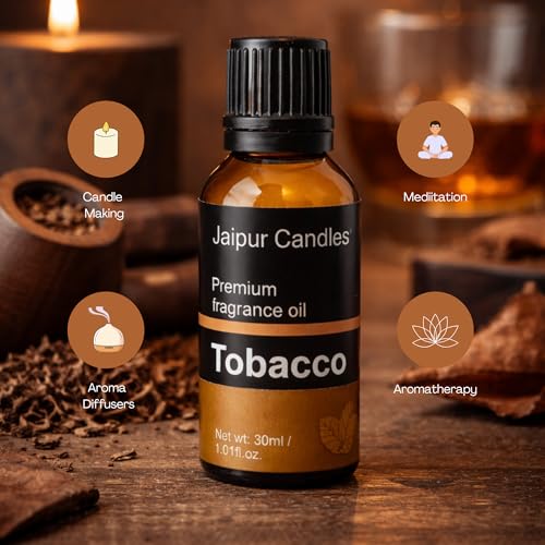 Image of Tobacco Fragrance Oil | 30 ml | Aroma Oil for Home Fragrance | Best for Aromatherapy | Use in Diffusers, Candles, Air Fresheners (30ML, Tobacco)