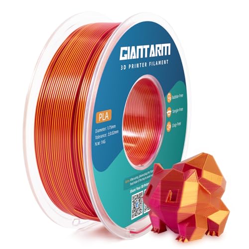 Image of GIANTARM Dual Color PLA Filament, Silk PLA Filament 1.75mm + /-0.02mm,1KG Spool(2.2lbs) Vacuum Packaging, 3D Printing Filaments Fit Most FDM Printer