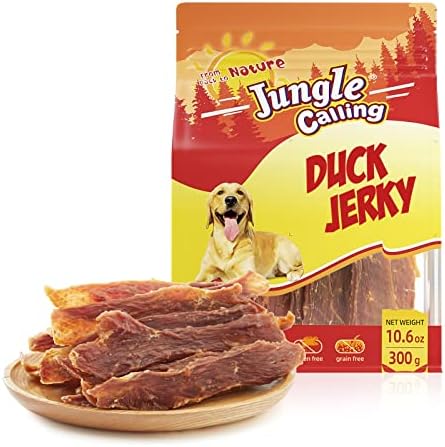 Jungle Calling All Natural Dog Treats, Duck Jerky for Dogs, Slow Roasted Snacks for Medium and Large Dogs Chewy Treats 11 oz.