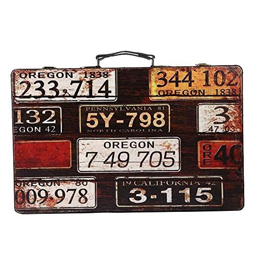 Buachois Maleta Retro Maleta Decorativa de Madera Caja de Almacenamiento Portátil de Madera Antigua Vintage Equipaje de Mano para Accesorios de Fotografía