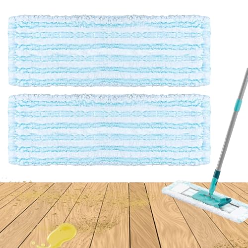2 Stück Wischbezug Ersatzbezug für Leifhat Profi XL Micro Duo/Profi XL Cotton Plus 42cm Bodenwischer Ersatzbezug für alle Bodenarten 2-Faser-System Mikrofaser Putzlappen ideal für Fliesen und Laminat