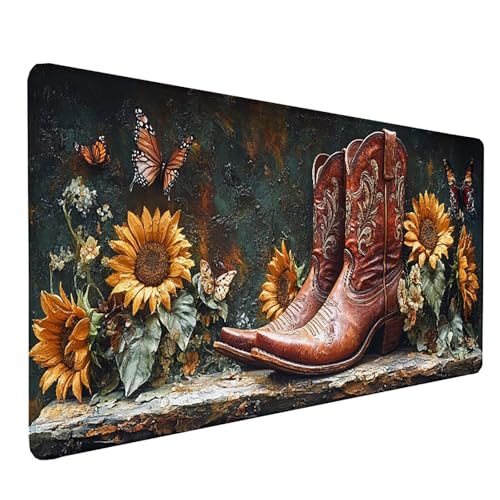 Tapis de souris XXL grand format avec bords cousus et surface de précision bureau