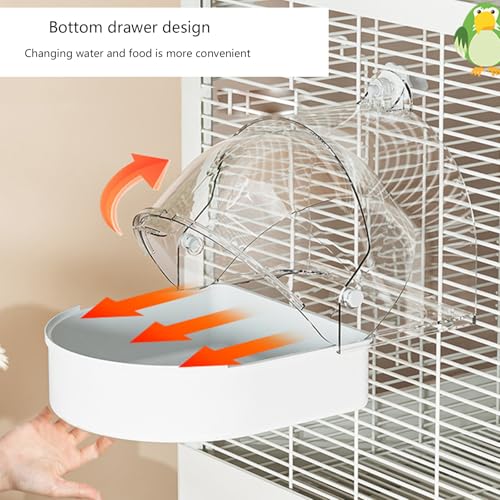Baño para pájaros multifuncional transparente con ganchos estables 8