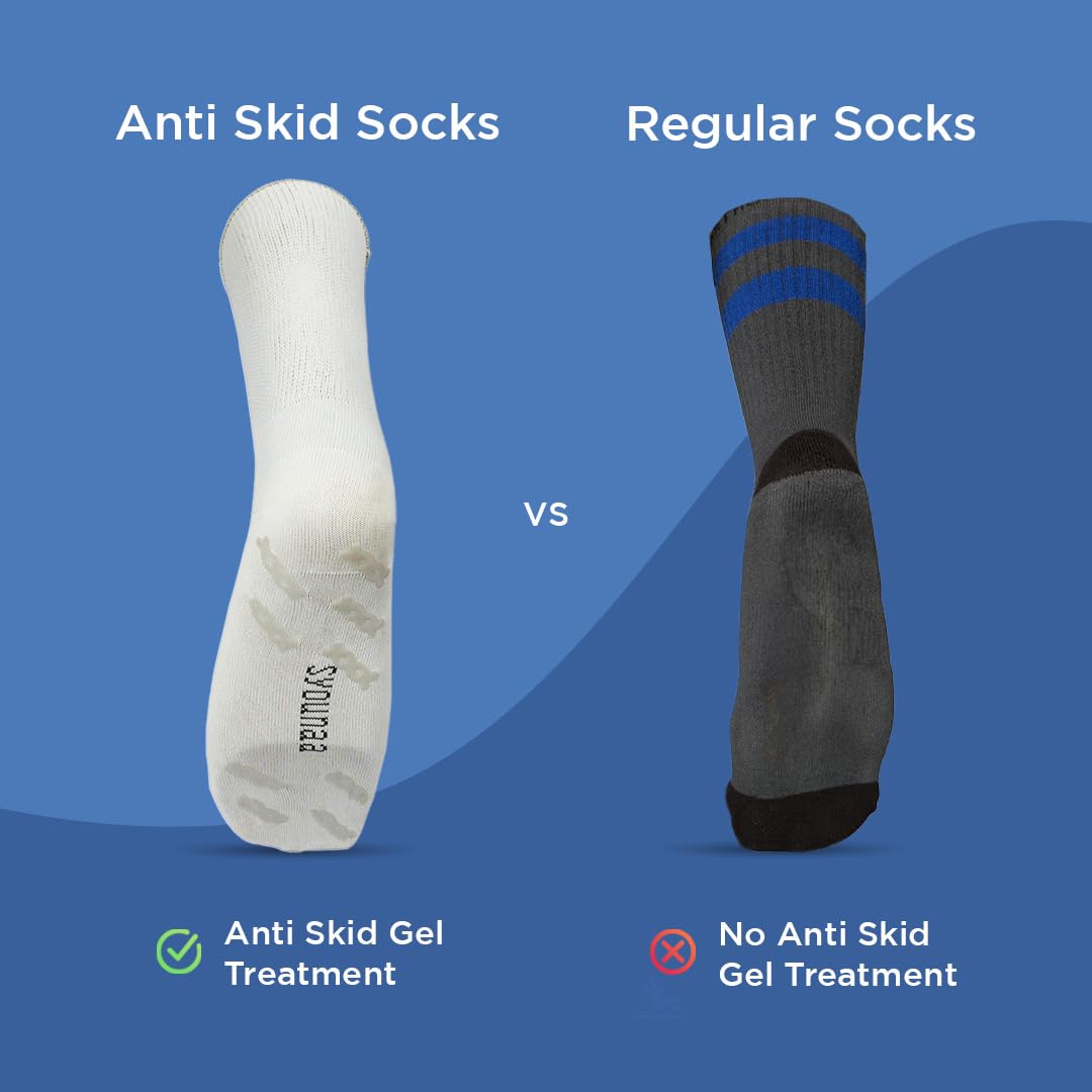Socks for Diabetes & Neuropathy (Anti-skid) | Superior Infrared U.S.A. Technology | Reduces Cramps, Swelling, Burning sensation and Pain relief | Crew Length, Beige, 1 pair (Medium) Socks for Diabetes & Neuropathy (Anti-skid) | Superior Infrared U.S.A. Technology | Reduces Cramps, Swelling, Burning sensation and Pain relief | Crew Length, Beige, 1 pair (Medium)