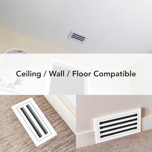 QuietCool 6x6 Modern Design AC Grille - Aluminum White - Air Vent - Linear Slot Diffuser - Register Grille for Heating and Cooling - Compatible with Ceiling, Wall, or Floor Registers by Quietcool - Used condition - Image 7