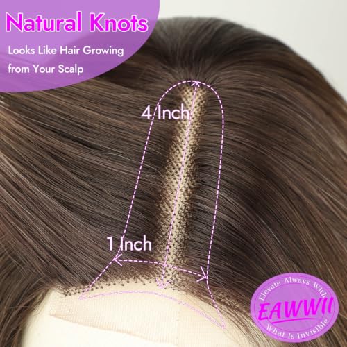 Image of Eawwii Wig for Women Ombre Light Brown Blonde,Short Wavy Synthetic Lace Wig