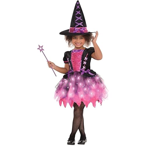 Girls Sparkle Witch Costume, Medium - 8-10, 1 Pc