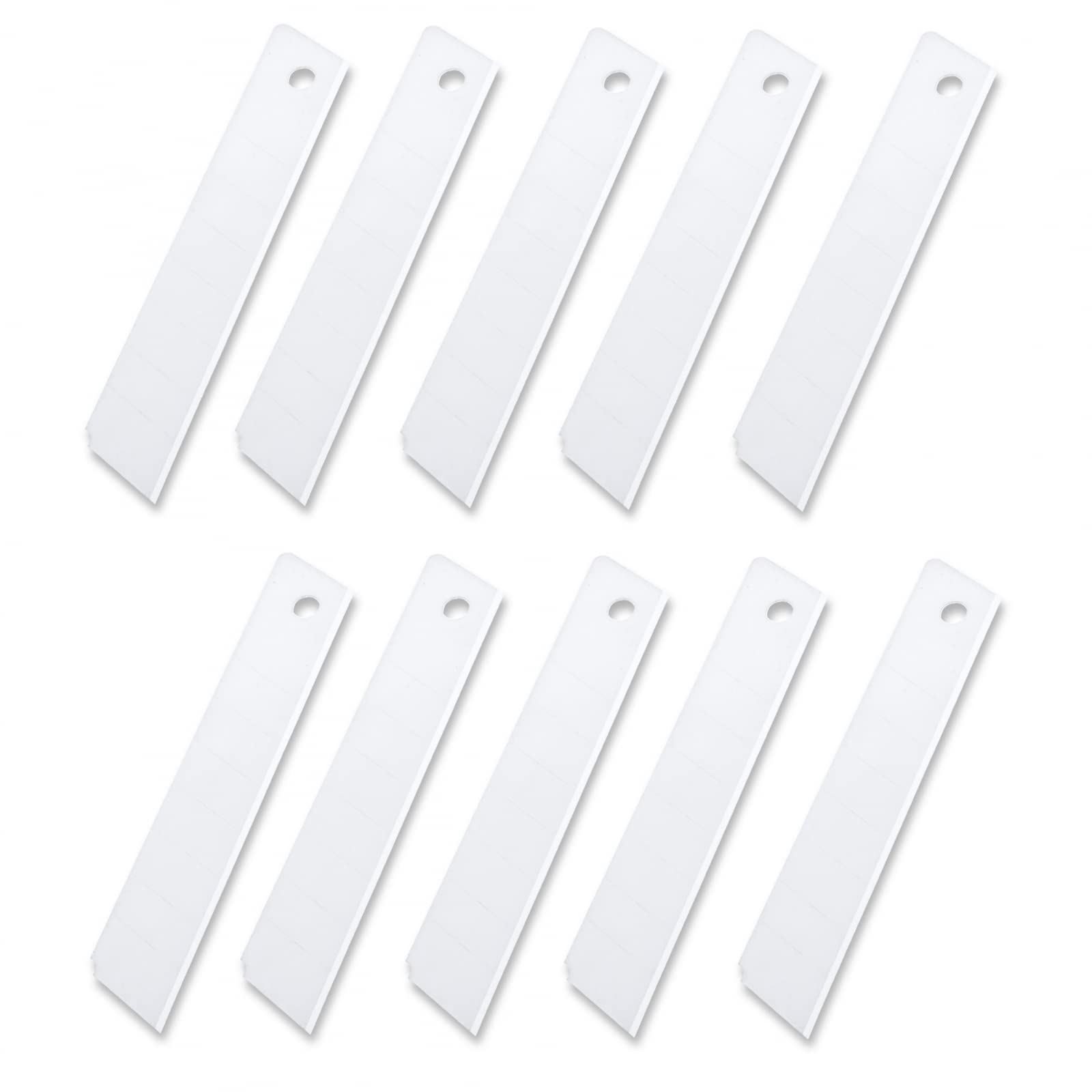 ToolTreaux 10-Pack Snap-off 18mm Utility Knife Ceramic Razor Blades, Ultra Sharp Craft Supplies