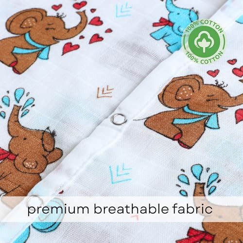 Image of The Boo Boo Club Muslin Jhabla and Short Set 100% GOTS Certified Organic Cotton | Sleeveless Button Vest | Summer Wear Set